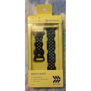 NEW All in Motion Black Silicone Sport Band for Apple Watch 38mm/40mm/41mm